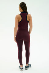 Amber Airweight High Waist 7/8: Dark Cherry & Indigo