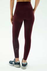 Amber Airweight High Waist 7/8: Dark Cherry & Indigo