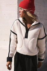Mountain High Half Zip Fleece: White & Black