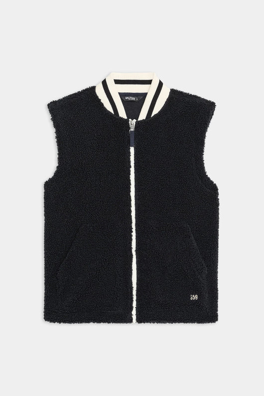 Aster Sherpa Vest: Black