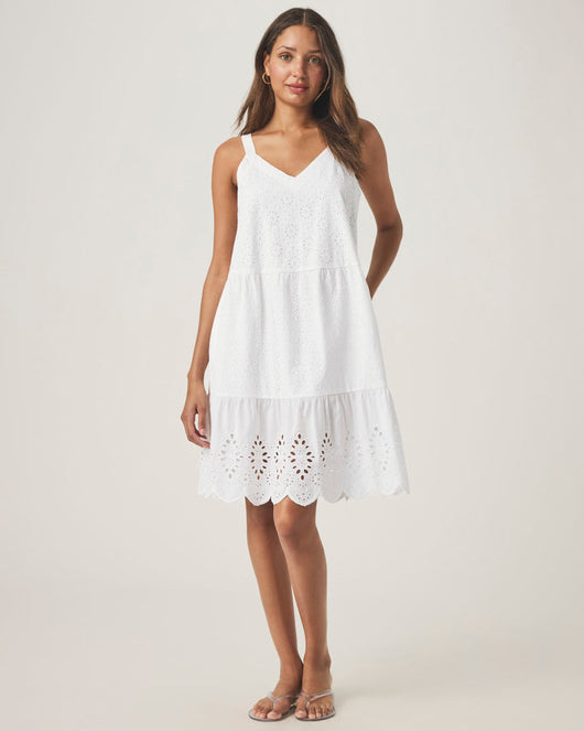 Napa Eyelet Dress: White
