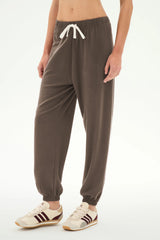 Andie Oversized Fleece Sweatpant: Lentil