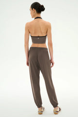 Andie Oversized Fleece Sweatpant: Lentil
