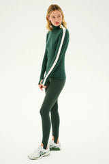 Jackson Rib Full Length Turtleneck: Military & White