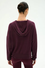 Joey Long Sleeve Hoodie: Dark Cherry
