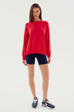 Andie Fleece Sweatshirt: Pirate Red