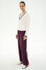Maxie Rigor Track Pant: Dark Cherry & Black
