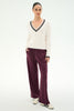 Maxie Rigor Track Pant: Dark Cherry & Black