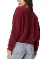 Fallon Fuzzy Sweater: Cherry on Top
