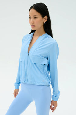 Megan Woven Track Jacket: Skylight