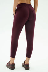 Reena 7/8 Fleece Sweatpant: DARK CHERRY