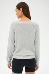 Bennie Fleece V-Neck Sweatshirt: Heather Grey