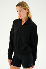 Birdie Fleece Half Zip: Black