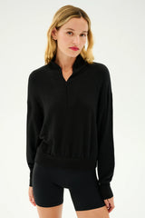 Birdie Fleece Half Zip: Black