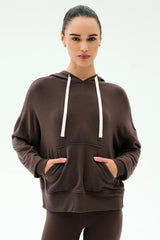 Joey Long Sleeve Hoodie: Dark Chocolate