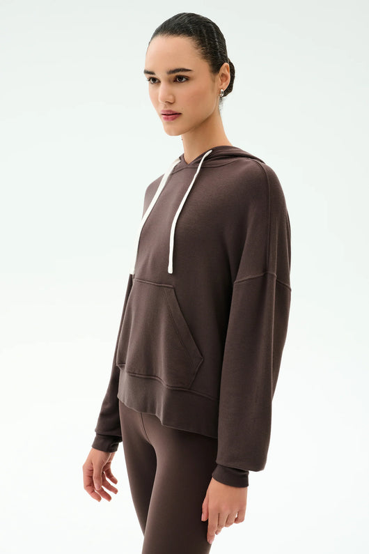 Joey Long Sleeve Hoodie: Dark Chocolate