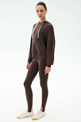 Joey Long Sleeve Hoodie: Dark Chocolate