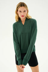 Birdie Fleece Half Zip: Military Green