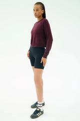 Brooks Fleece Long Sleeve Sweatshirt: DARK CHERRY