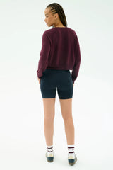 Brooks Fleece Long Sleeve Sweatshirt: DARK CHERRY