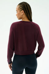 Brooks Fleece Long Sleeve Sweatshirt: DARK CHERRY