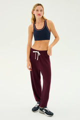 Andie Oversized Fleece Sweatpant: Dark Cherry