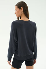 Bennie Fleece V-Neck Sweatshirt: Graphite