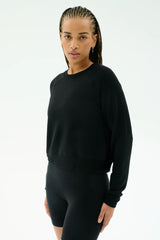 Brooks Fleece Long Sleeve Sweatshirt: BLACK