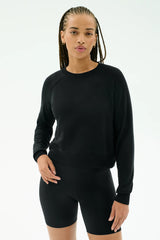 Brooks Fleece Long Sleeve Sweatshirt: BLACK