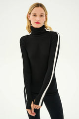 Jackson Rib Full Length Turtleneck: Black & White