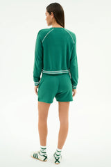 Brooks Fleece Sweatshirt With Stripe: Arugula & White