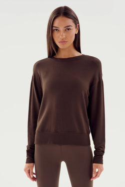 Sonja Fleece Sweatshirt: Dark Chocolate