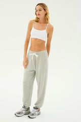 Andie Oversized Fleece Sweatpant: Heather Grey