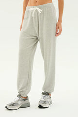 Andie Oversized Fleece Sweatpant: Heather Grey