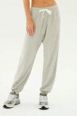 Andie Oversized Fleece Sweatpant: Heather Grey