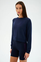 Brooks Fleece Long Sleeve Sweatshirt: INDIGO