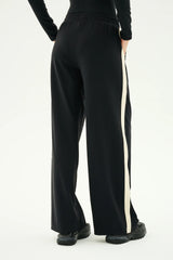 Luca Airweight Trouser: Black with Stripe