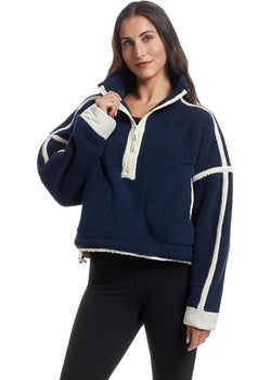 Mountain High Half Zip Fleece: Navy Combo