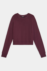 Brooks Fleece Long Sleeve Sweatshirt: DARK CHERRY