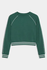 Brooks Fleece Sweatshirt With Stripe: Arugula & White