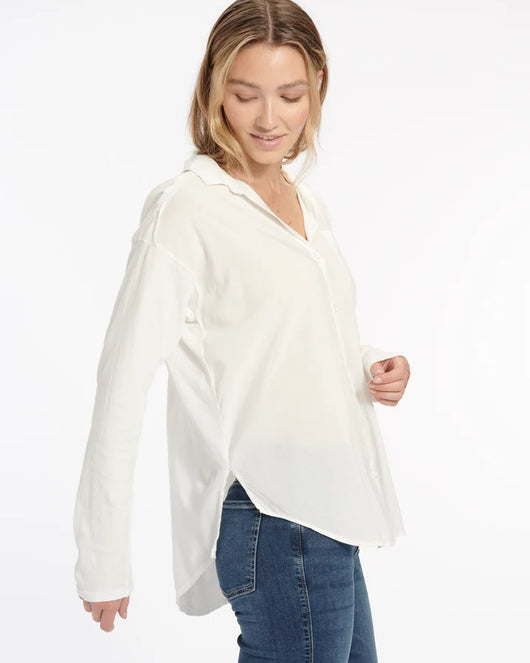 Paige Button Down: White