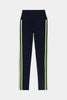Ella Striped Airweight Legging: Indigo/ Limeade