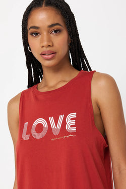 Love Lines Jade Muscle Tank: Redstone