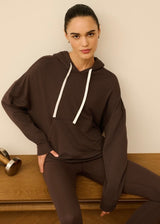 Joey Long Sleeve Hoodie: Dark Chocolate