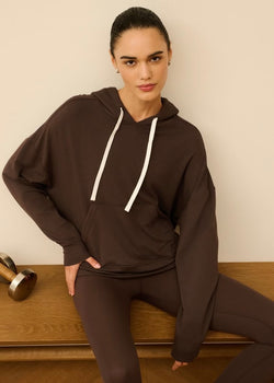 Joey Long Sleeve Hoodie: Dark Chocolate