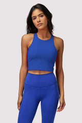 Dream Tech Eco Jersey Crop Tank-Electric Cobalt