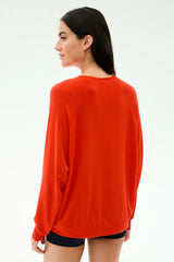 Andie Fleece Sweatshirt: Lotus Red