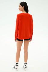 Andie Fleece Sweatshirt: Lotus Red