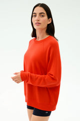 Andie Fleece Sweatshirt: Lotus Red