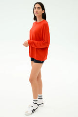 Andie Fleece Sweatshirt: Lotus Red